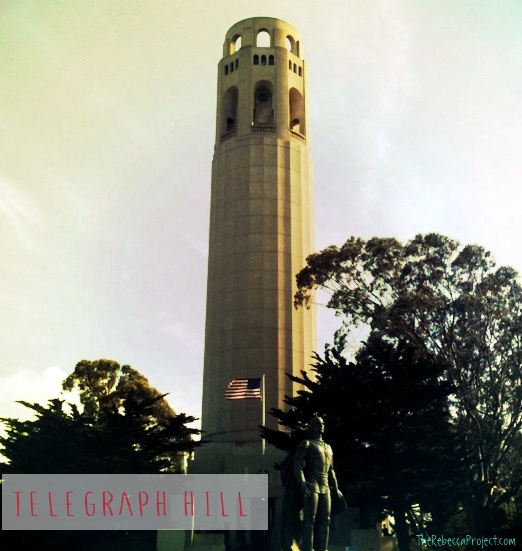 You can find Telegraph Hill by Coit Tower rising from the peak.