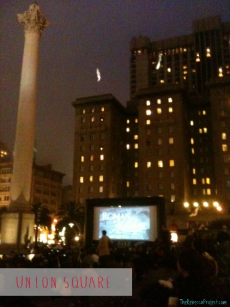 Movie nights in Union Square, SF.