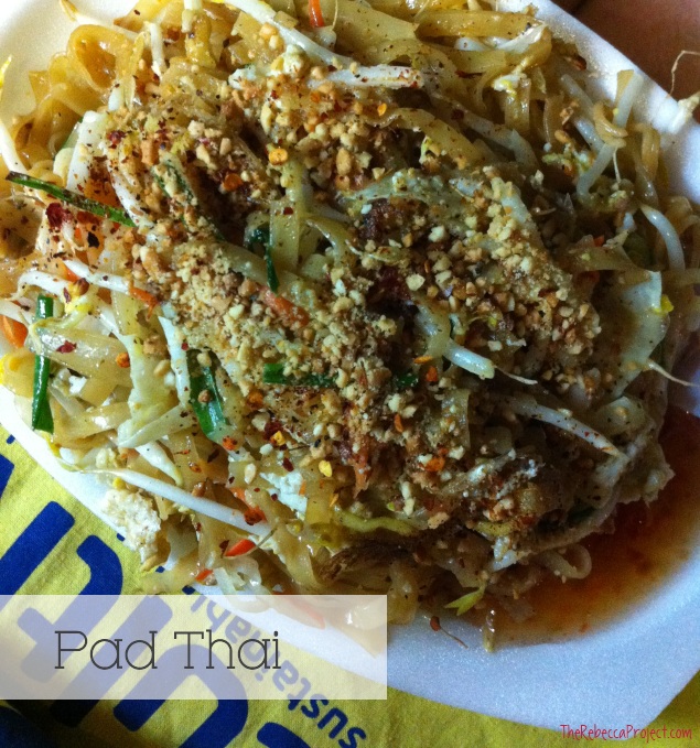 Tasty, cheap street food. This Pad Thai cost 30 Baht (about US$1).
