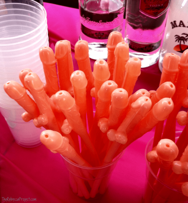 The obligatory penis straws at the Hens Party.